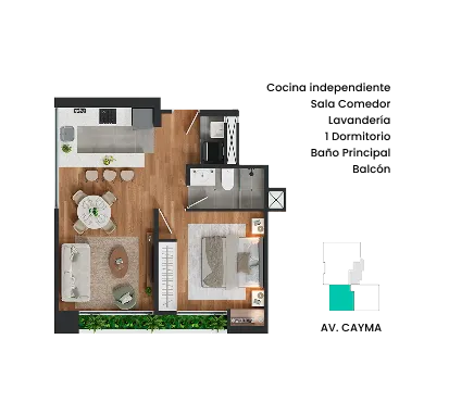 Plano del departamento — Dpto. Flat Tipo C